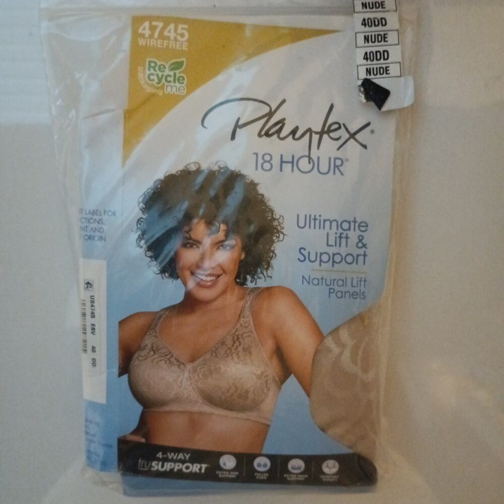 Playtex Women's 18 Hour Ultimate Lift and Support Wirefree Bra Size 40DD Nude